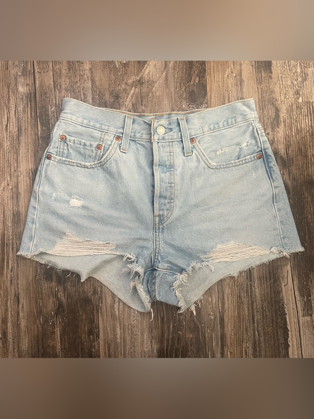Levi 501 denim cut off shorts, EUC